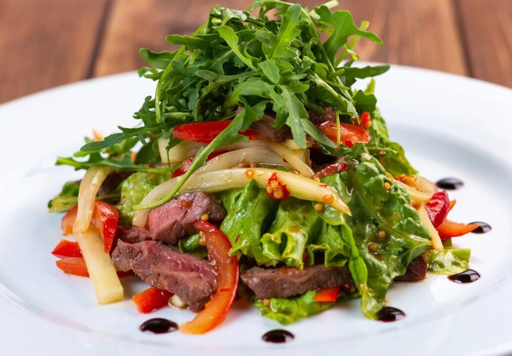 Salade de veau et salade de légumes