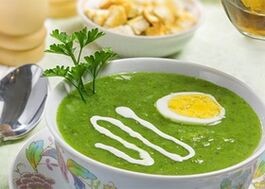 Soupe à la crème avec un régime protéiné